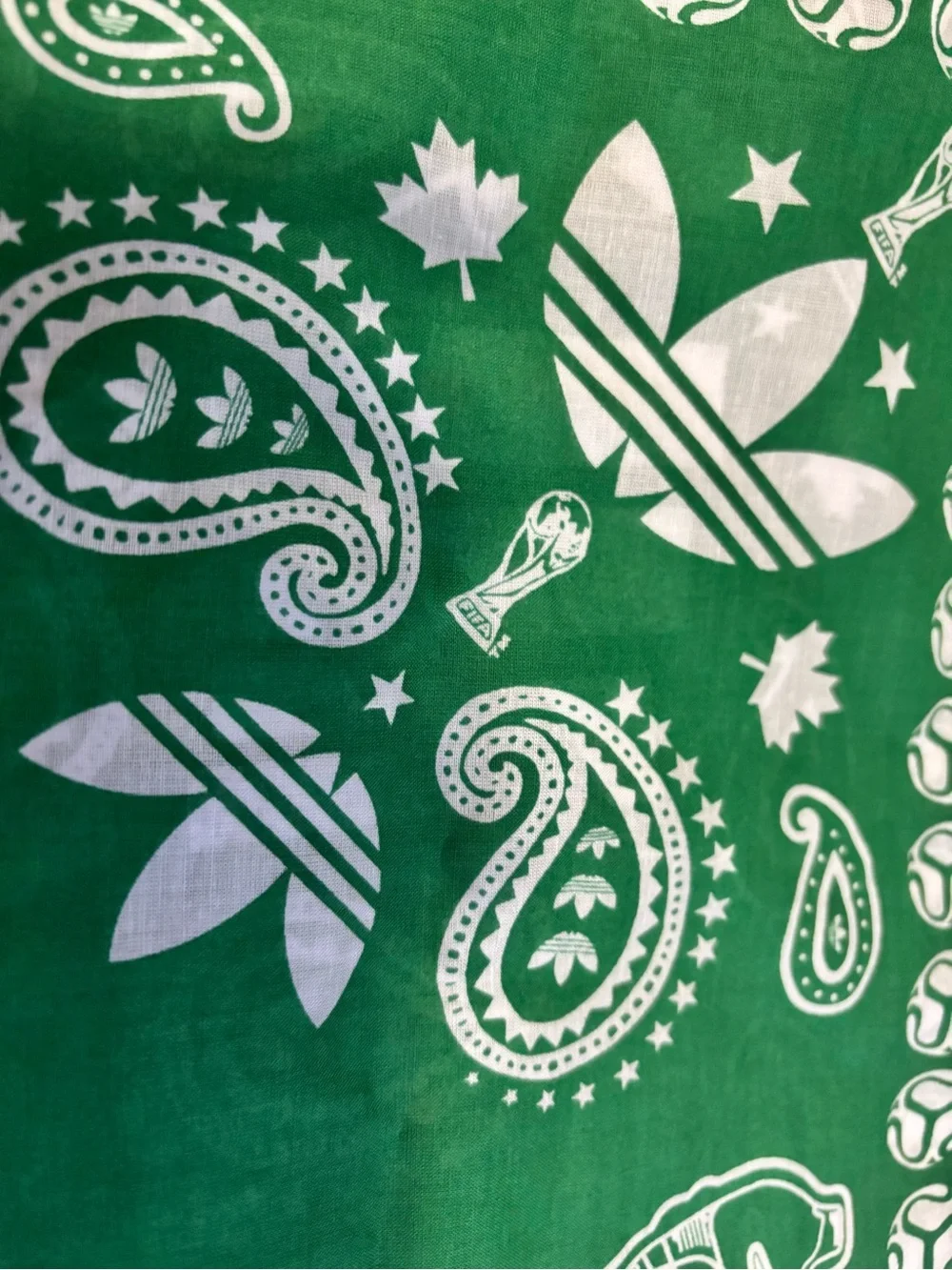 adidas Fifa Nations Green Bandana with White Paisley